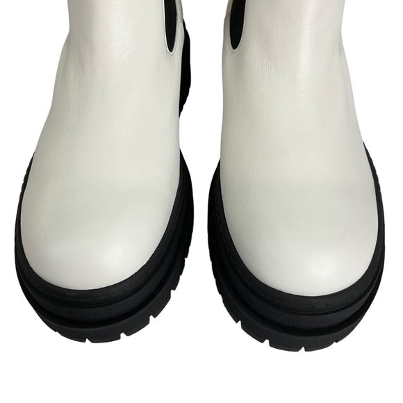 Good American Boots Women Sz 11 Chelsea White Leather GA036V-X $349 Nib - Picture 5 of 12